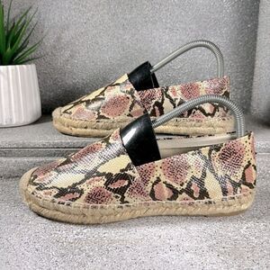 J. Crew Snakeskin Espadrilles Slip On Shoes Size 7 Patent Leather